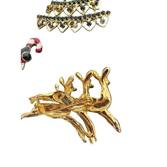 Vintage Christmas Themed Brooch Pin Set Mixit & More - Picture 7 of 9